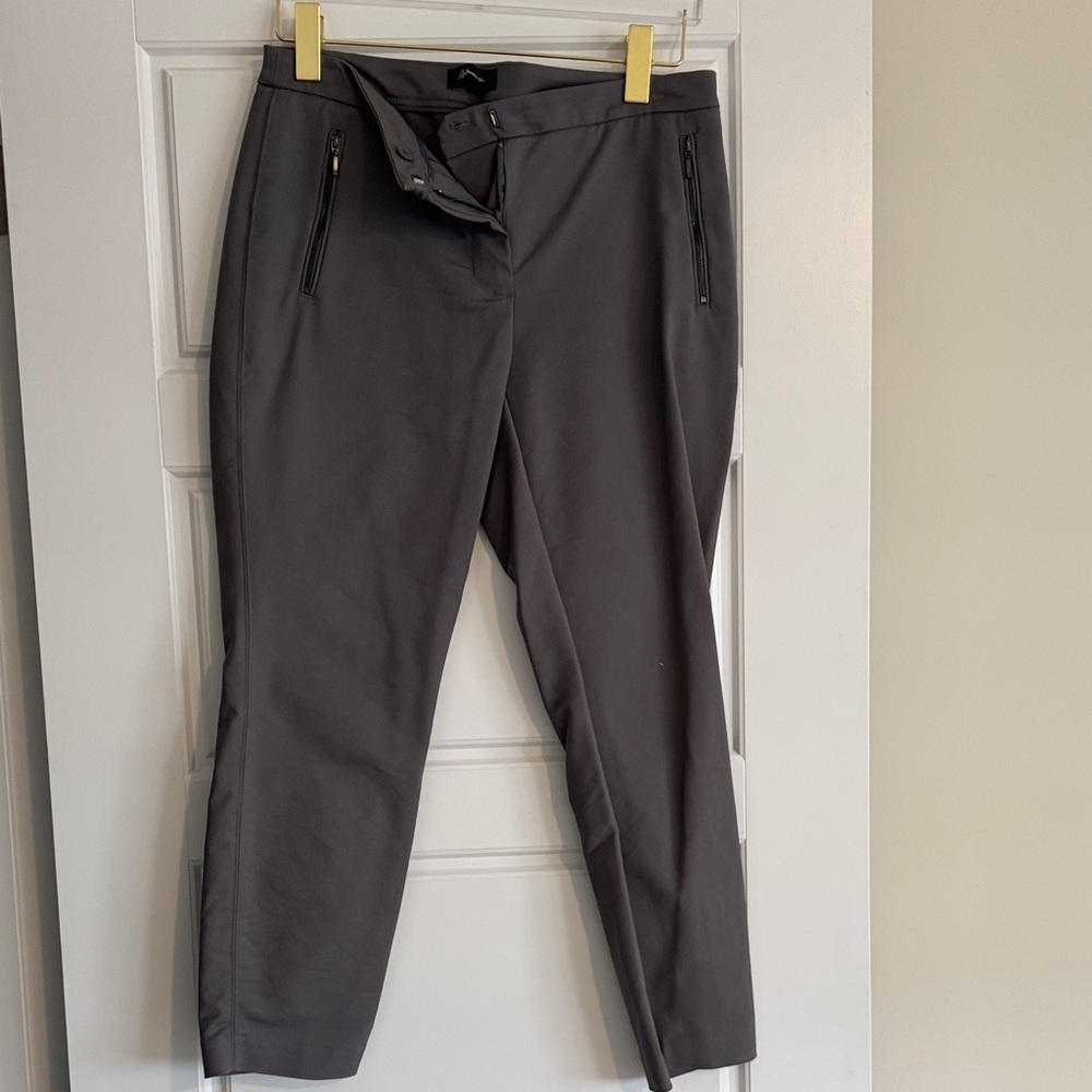 Women’s Dark Gray Slim Dress Pants with Zip Pockets